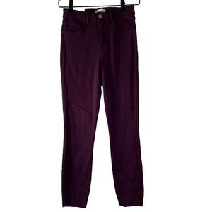 NEW L'Agence Margot High-Rise Skinny Women's Pants Cotton Blend Oxblood Red 25